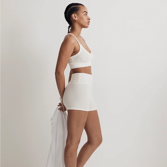 Madewell Towel Terry Scoopneck Bralette and Biker Shorts - Picture 4 of 14